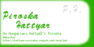 piroska hattyar business card